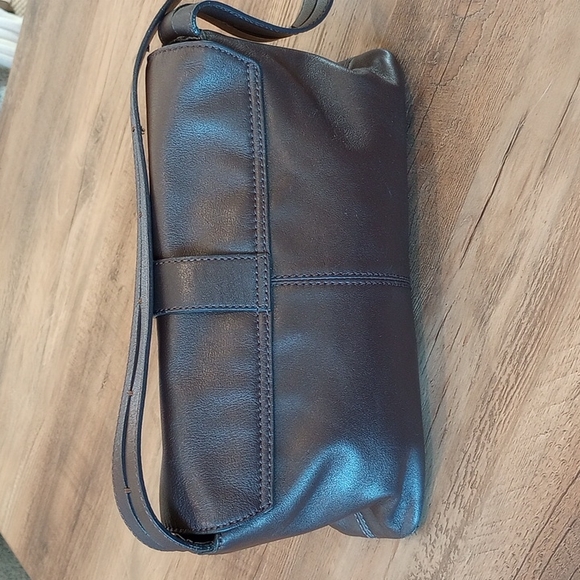 Kenneth Cole Genuine Leather Shoulder Handbag Color:Chocolate Brown - Picture 5 of 11